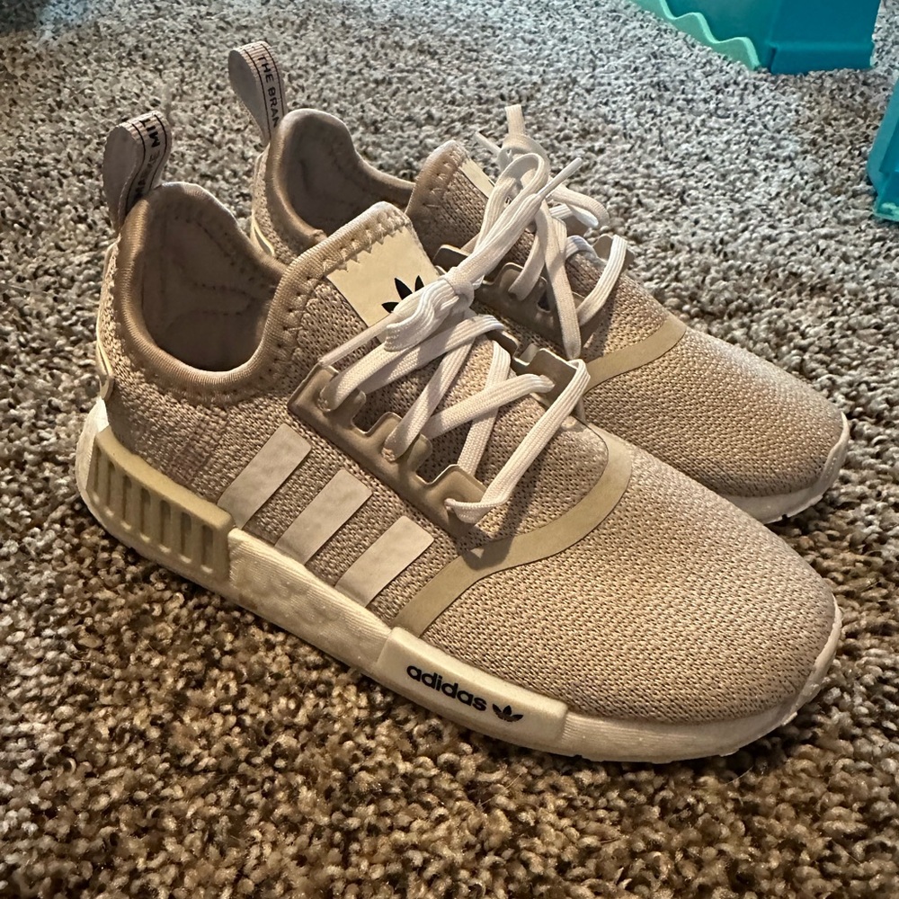 Adidas Kids' Tan and White Sneakers